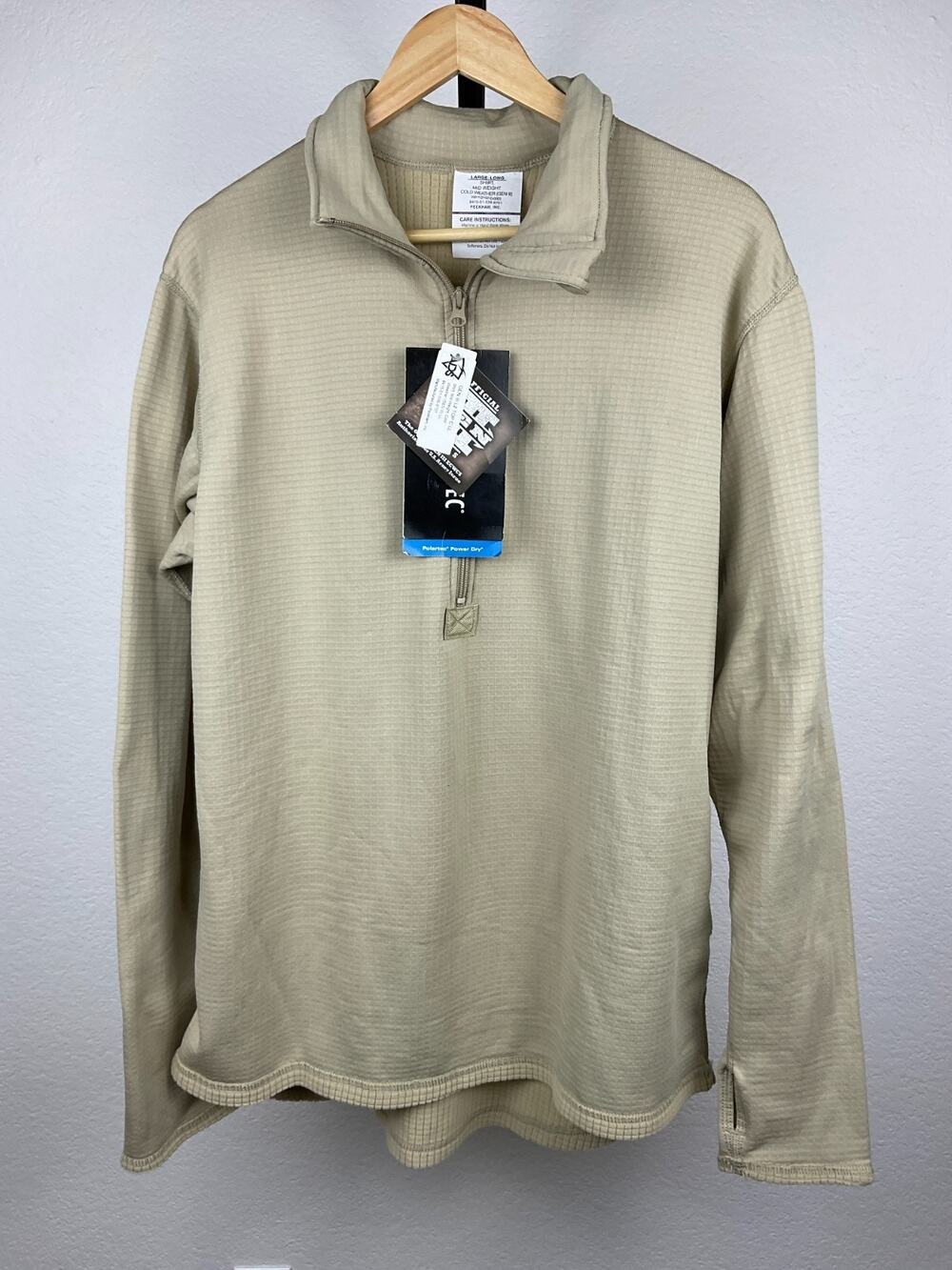 USGI Polartec Gen III Level 2 Waffle Top Large Long Tan 1/4 Zip NWT USA